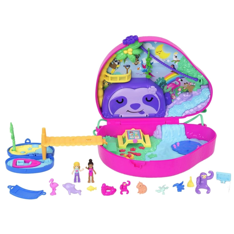 3709 POLLY POCKET KOMPAKTOWA TOREBKA RODZINA LENIWCÓW
