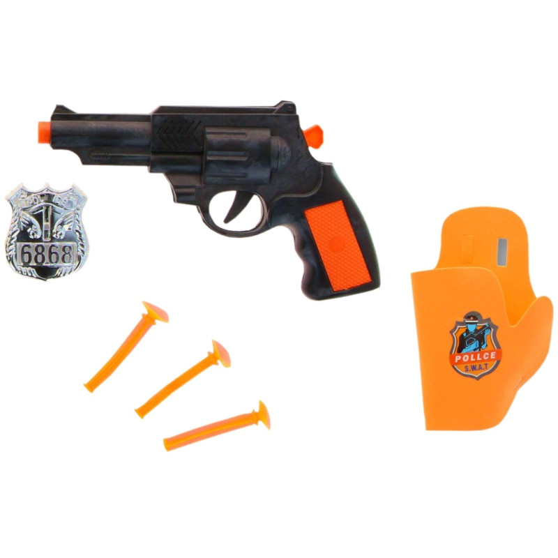 3805 ZESTAW POLICYJNY PISTOLET NA STRZAŁKI ODZNAKA 