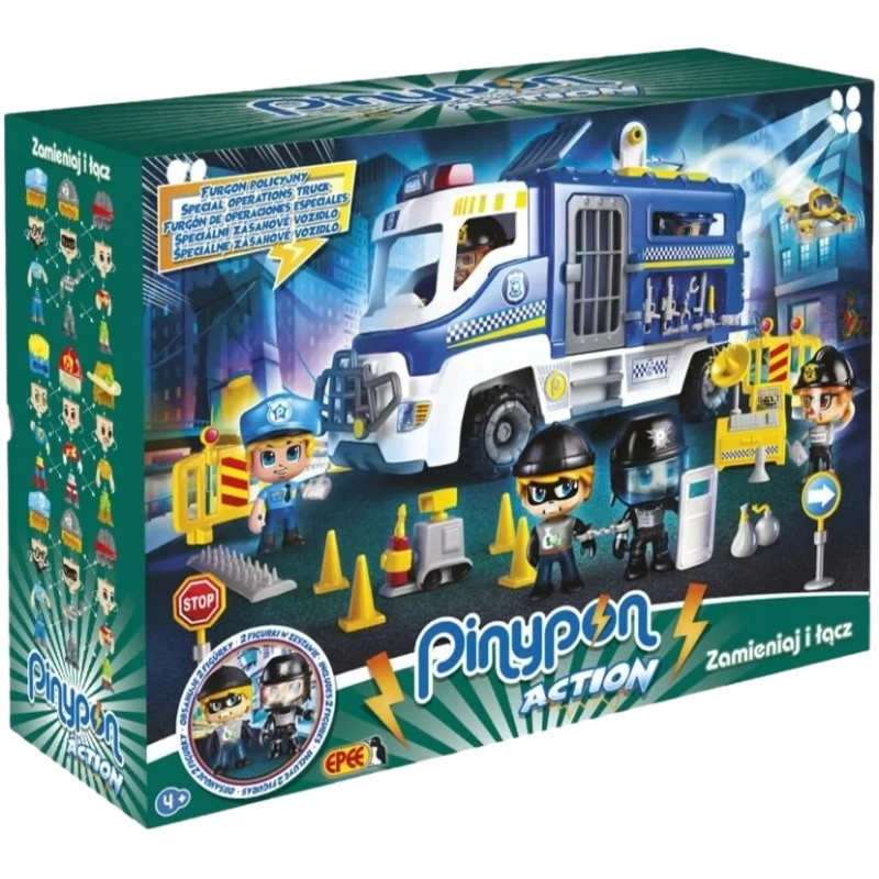 4011 ZESTAW PINYPON FURGON POLICYJNY + AKCESORIA