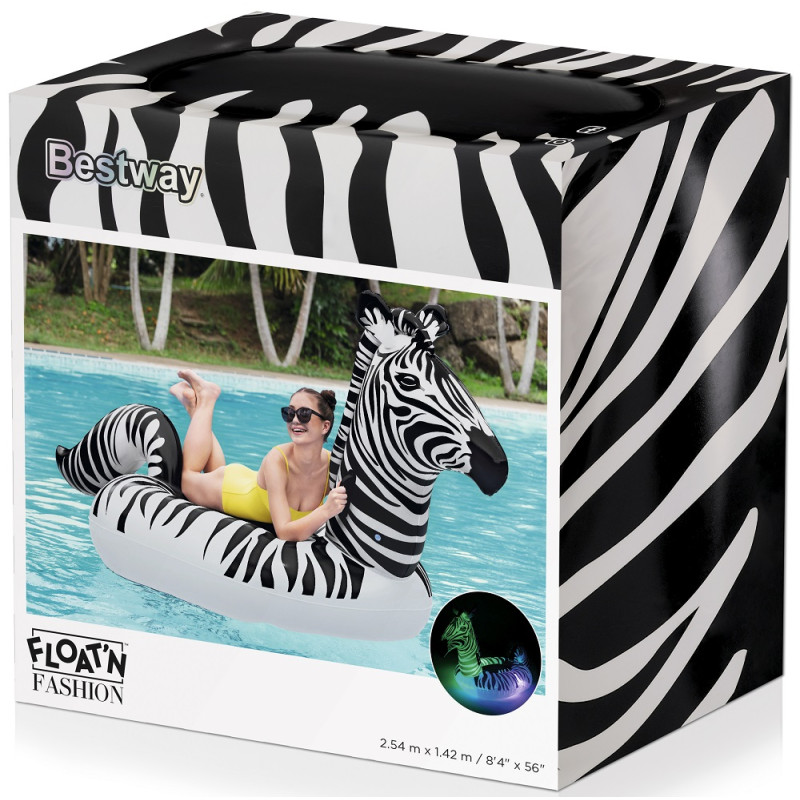 41406 DMUCHANY MATERAC PONTON ZEBRA LED BESTWAY 