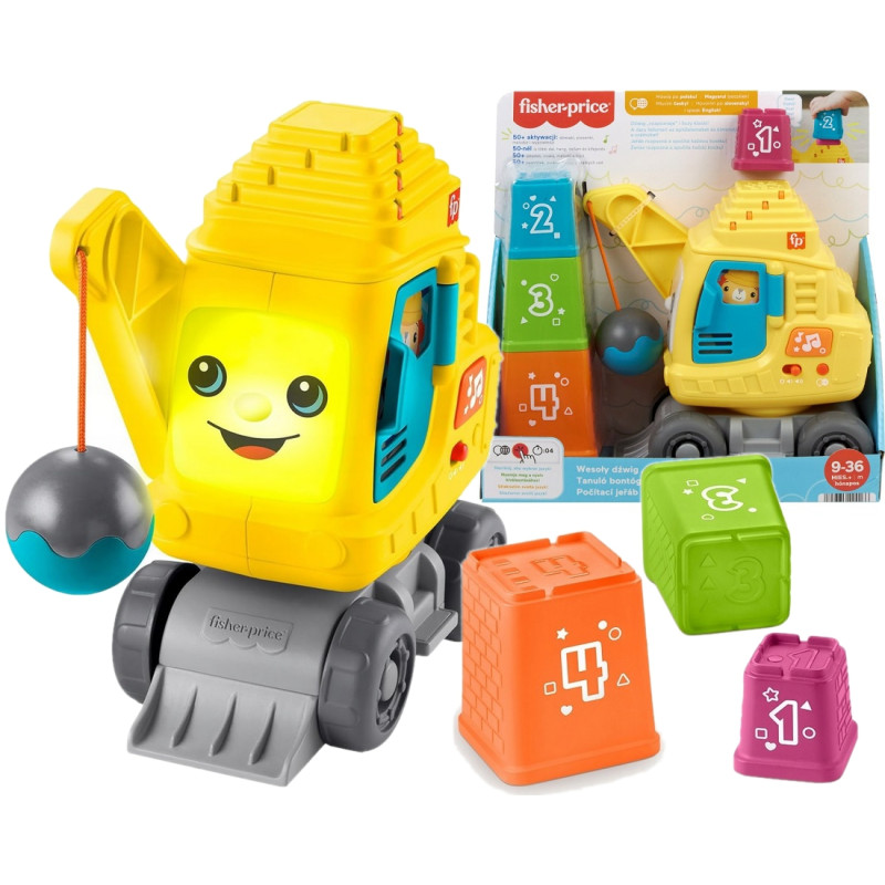4166 FISHER-PRICE EDUKACYJNY WESOŁY DŹWIG UKŁADAJ I LICZ 