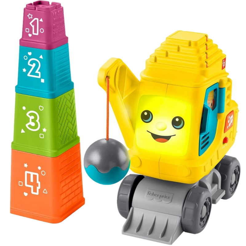 4166 FISHER-PRICE EDUKACYJNY WESOŁY DŹWIG UKŁADAJ I LICZ 