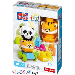 4396 MEGA BLOKS FIRST BUILDERS - PRZYJACIELE Z DŻUNGLI TYGRYS I PANDA 10ele