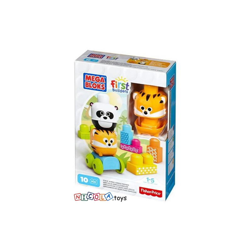 4396 MEGA BLOKS FIRST BUILDERS - PRZYJACIELE Z DŻUNGLI TYGRYS I PANDA 10ele