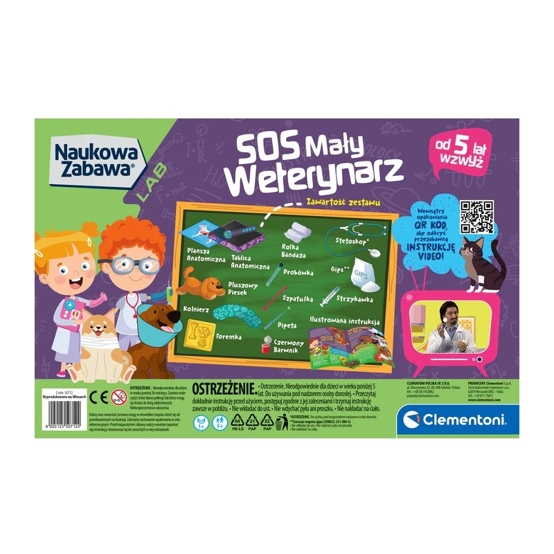 50712 CLEMENTONI SOS MAŁY WETERYNARZ NAUKOWA ZABAWA