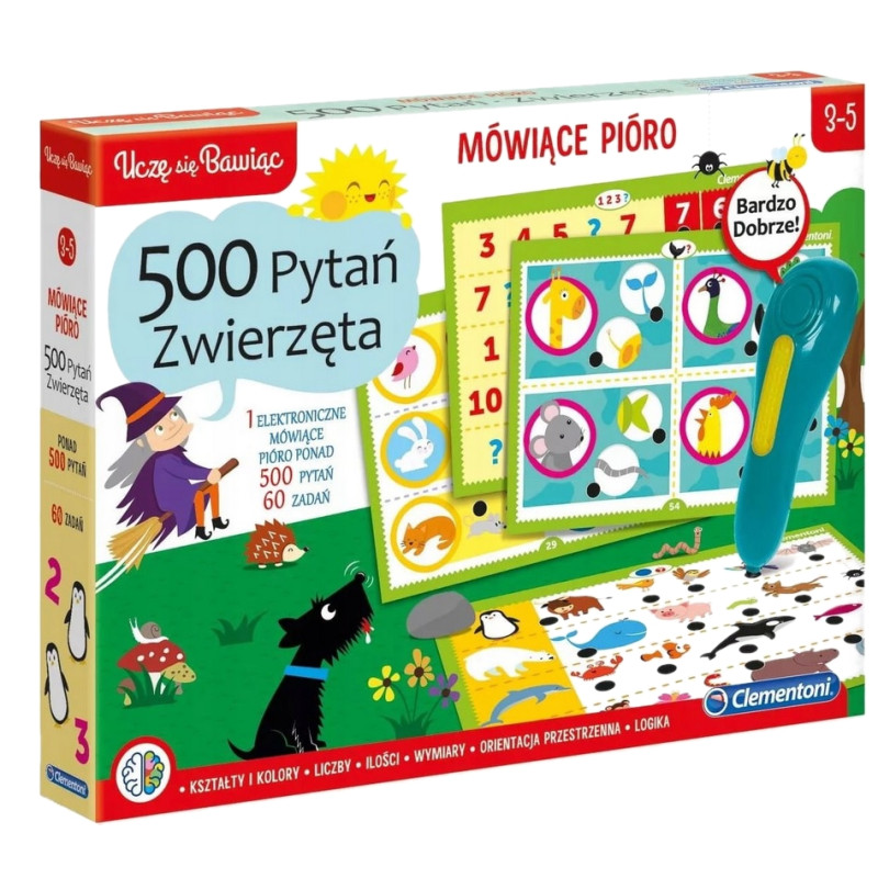 50781 CLEMENTONI MÓWIĄCE PIÓRO 500 PYTAŃ ZWIERZĘTA