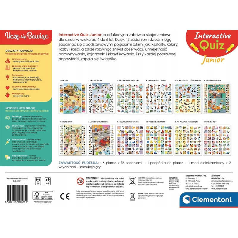50821 CLEMENTONI INTERAKTYWNY QUIZ JUNIOR 