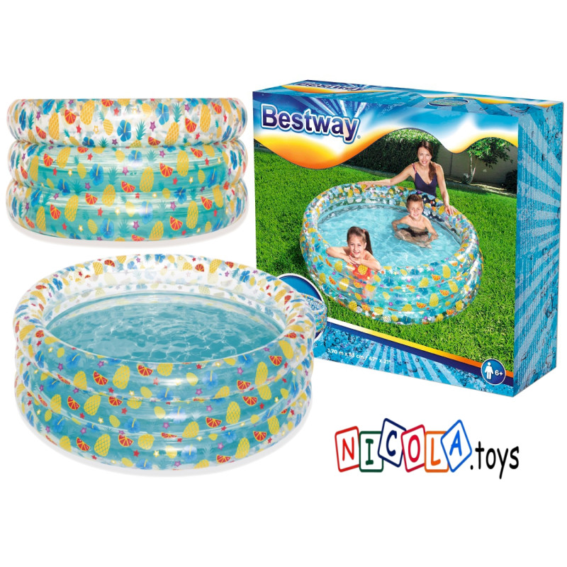 51048 DUŻY 170cm BASEN DMUCHANY BASENIK BESTWAY 