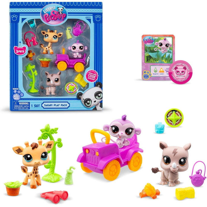 5240 LITTLEST PET SHOP ZESTAW SAFARI 3 FIGURKI PRACA ZBIOROWA AKCESORIA