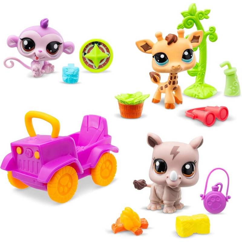 5240 LITTLEST PET SHOP ZESTAW SAFARI 3 FIGURKI PRACA ZBIOROWA AKCESORIA