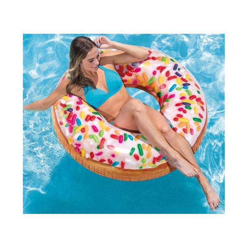 56263 KOŁO 99cm DUŻE DMUCHANE KOŁO DONUT PĄCZEK INTEX
