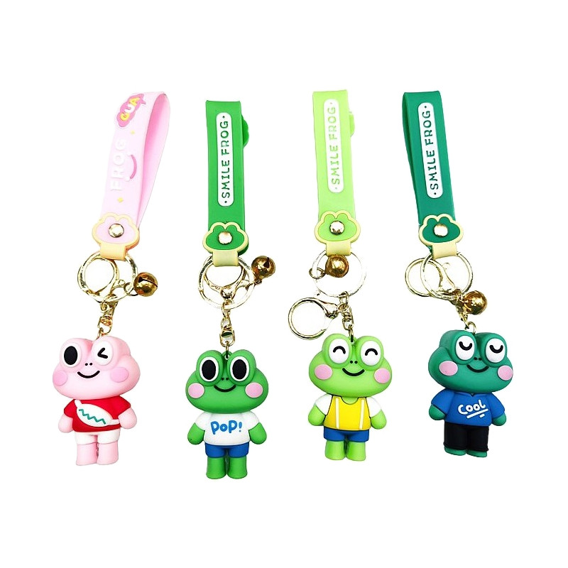5668 GUMOWY BRELOK ŻABA SMILE FROG BRELOCZEK Z DZWONECZKIEM