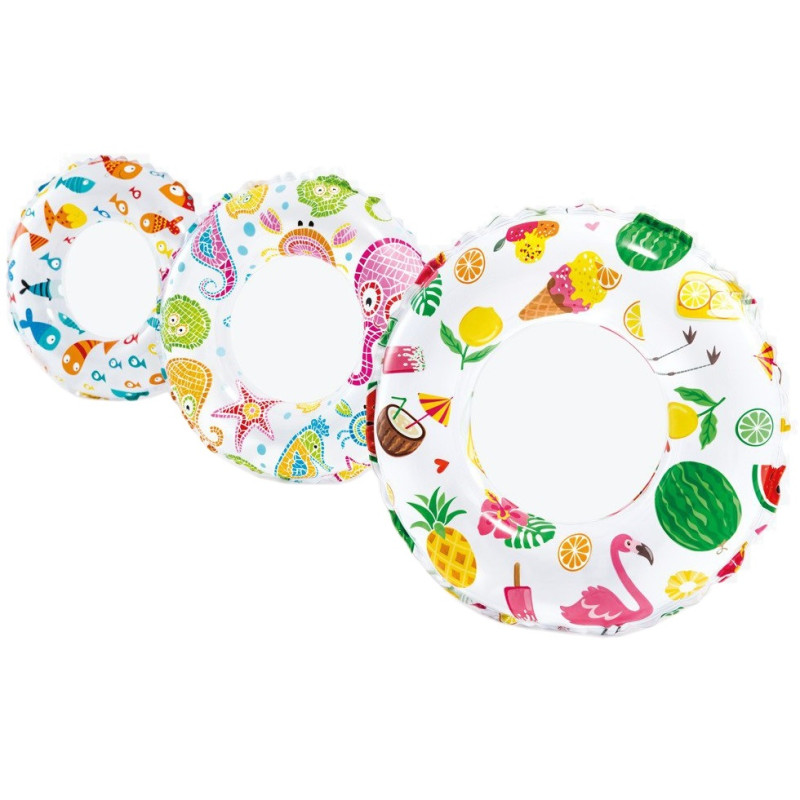 59241 Koło do Pływania Dmuchane dla Dzieci 61 cm Basen Plaża 3 Wzory Intex