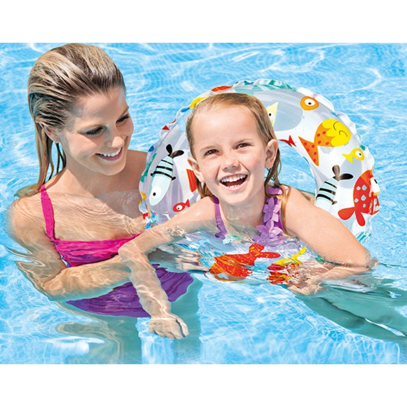 59241 Koło do Pływania Dmuchane dla Dzieci 61 cm Basen Plaża 3 Wzory Intex