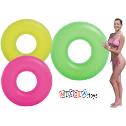 59262 Dmuchane koło do pływania 91cm XXL neonowe MIX do basenu jeziora