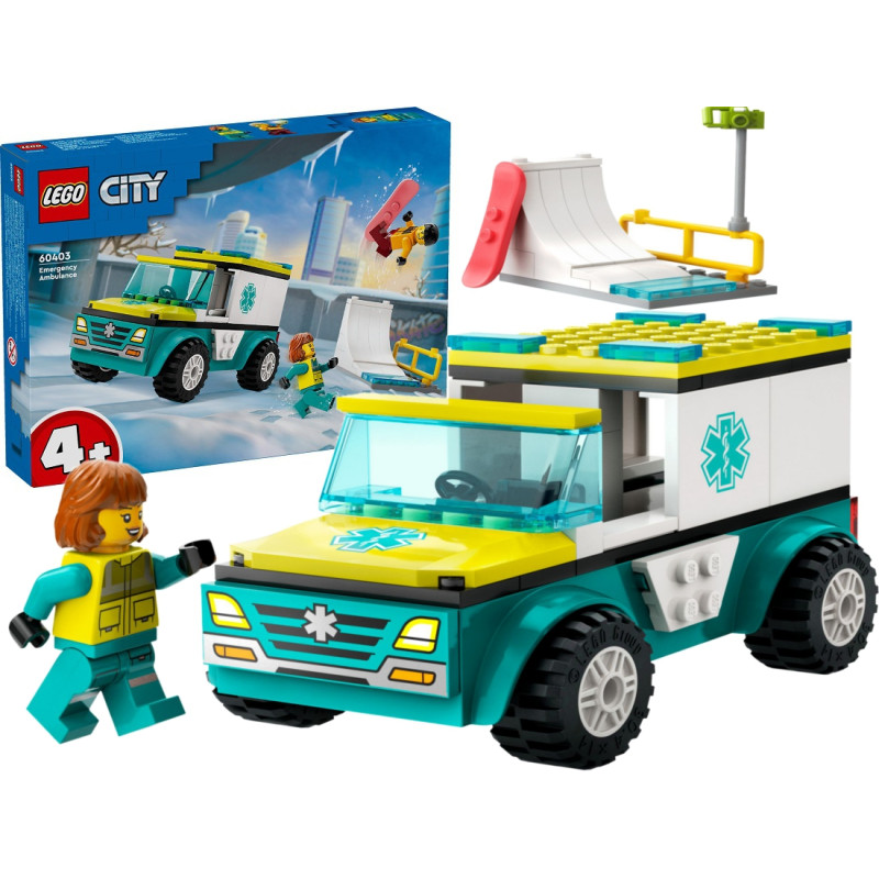 60403 KLOCKI LEGO CITY KARETKA I SNOWBOARDZISTA
