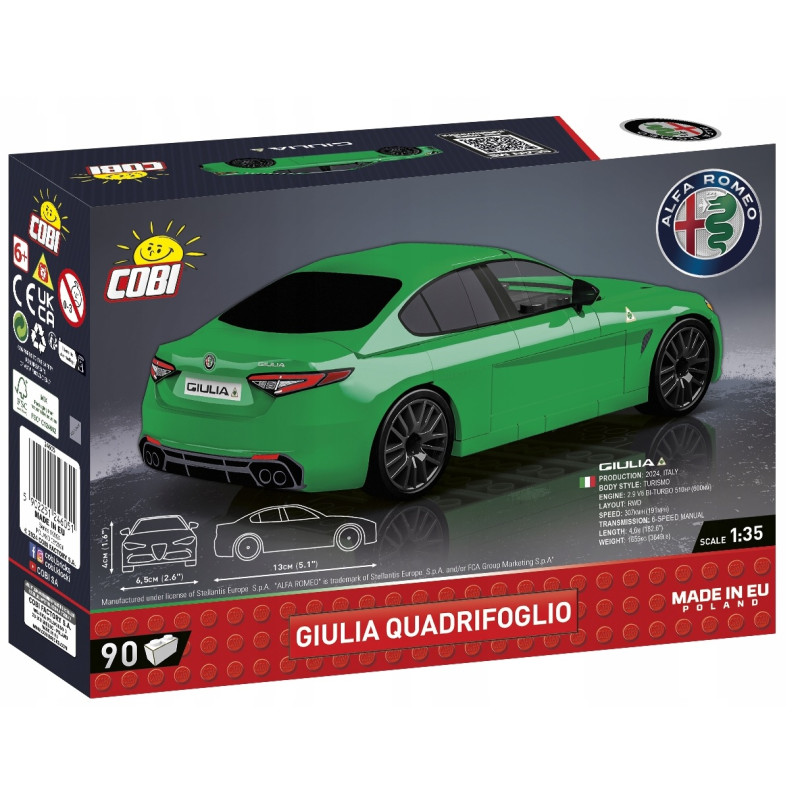 6051 KLOCKI COBI SAMOCHÓD AUTO ALFA ROMEO GIULIA QUADRIFOGLIO