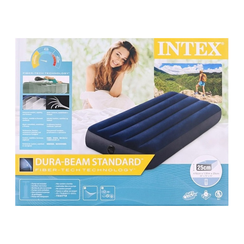 64756 COT SIZE 191cm DMUCHANY MATERAC WELUROWY INTEX 