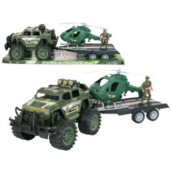 6546 50cm TIR POJAZD WOJSKOWY Z PRZYCZEPĄ LAWETA + HELIKOPTER + ŻOŁNIERZ
