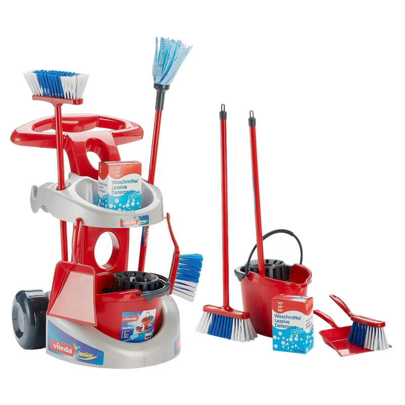 7210 VILEDA JUNIOR WÓZEK DO SPRZĄTANIA MOP MIOTŁA + AKCESORIA