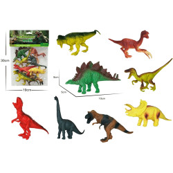 7573 ZESTAW 8 GUMOWCH FIGUREK DINOZAURÓW DINOZAUR