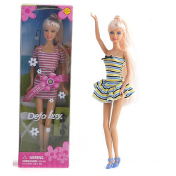 7899 LALKA W KOLOROWEJ LETNIEJ SUKIENCE DEFA LUCY