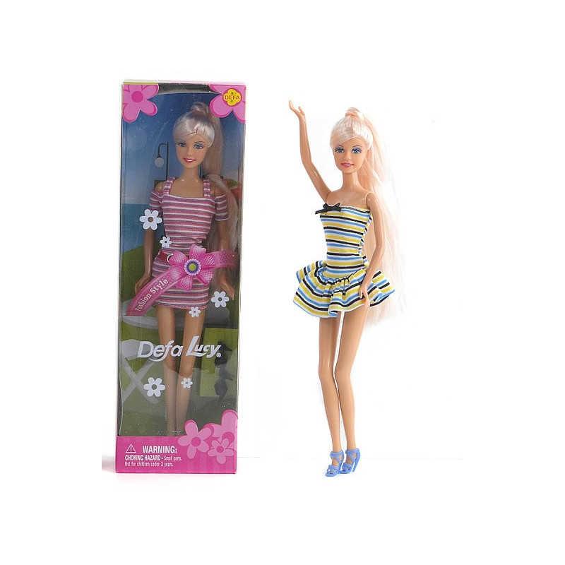 7899 LALKA W KOLOROWEJ LETNIEJ SUKIENCE DEFA LUCY