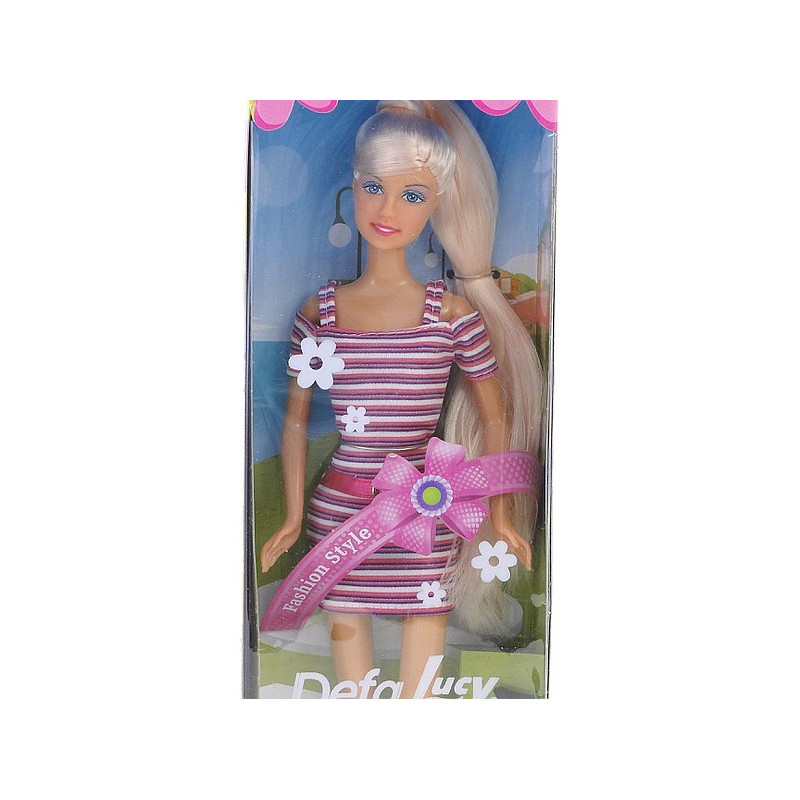 7899 LALKA W KOLOROWEJ LETNIEJ SUKIENCE DEFA LUCY