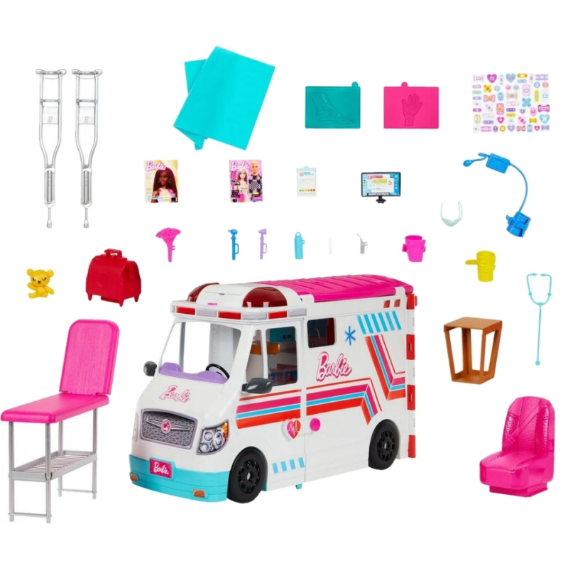 8022 BARBIE MOBILNA KARETKA AMBULANS KLINIKA + AKCESORIA