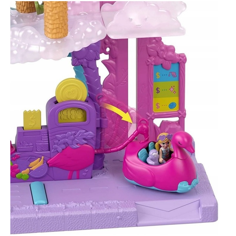 8258 ZESTAW POLLY POCKET FLAMINGOWA MYJNIA LALKI