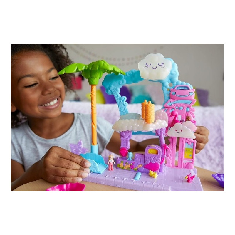 8258 ZESTAW POLLY POCKET FLAMINGOWA MYJNIA LALKI
