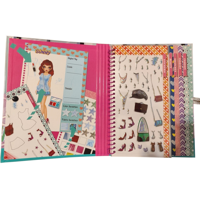 8530 ZESTAW KREATYWNY ZOSTAŃ STYLISTKĄ FASHION STICKER BOOK TOYS INN