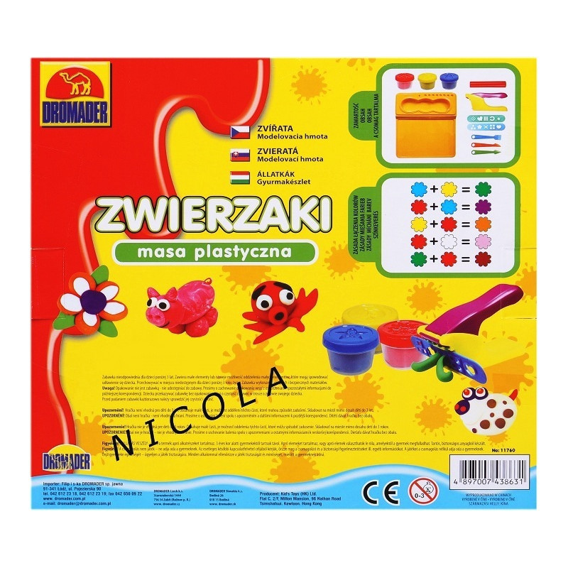 8631 ZESTAW CIASTOLINA ZWIERZAKI MASA PLASTYCZNA