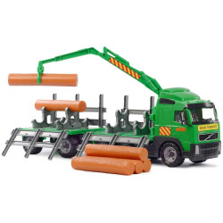 8725 WIELKI TIR DŹWIG HDS 77cm + PRZYCZEPA Z DREWNEM POLESIE