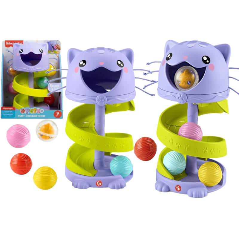 9242 Fisher Price Kocia wieża centrum zabaw piłki edukacyjna 