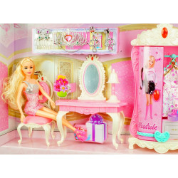 9829 MEBELKI DLA LALEK BARBIE TOALETKA SZAFA LALKA 