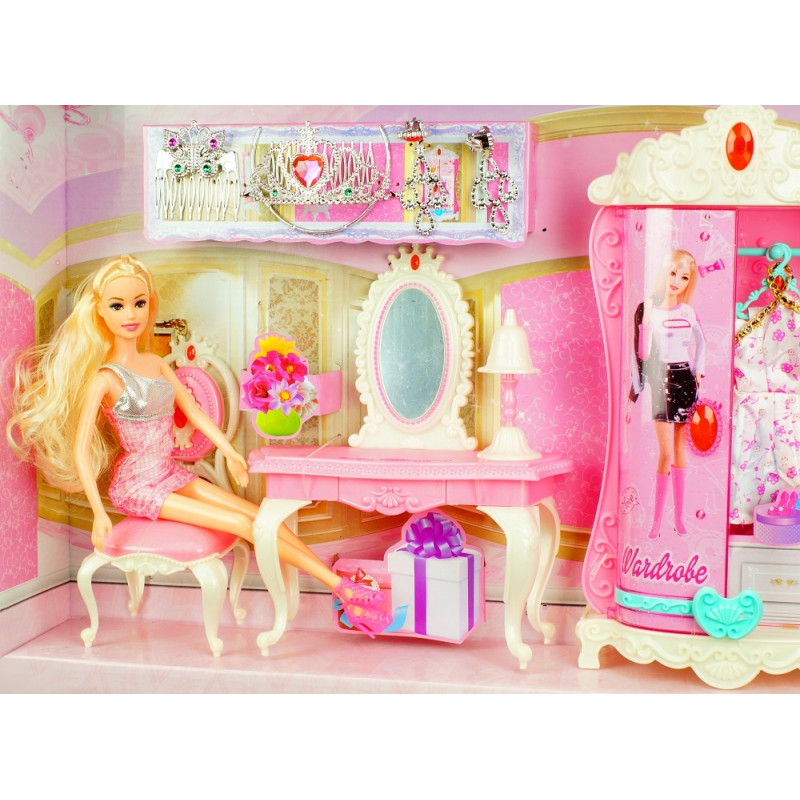 9829 MEBELKI DLA LALEK BARBIE TOALETKA SZAFA LALKA 