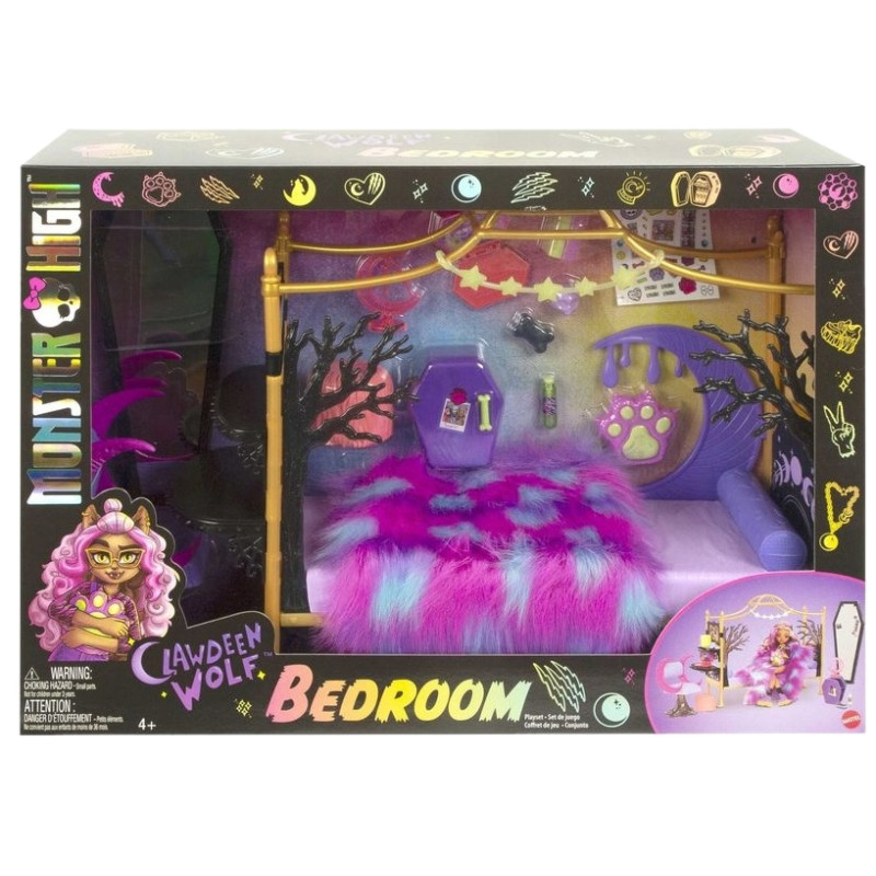 9842 MONSTER HIGH SYPIALNIA CLAWDEEN WOLF + AKCESORIA 