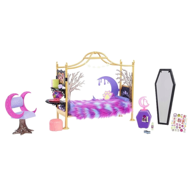9842 MONSTER HIGH SYPIALNIA CLAWDEEN WOLF + AKCESORIA 