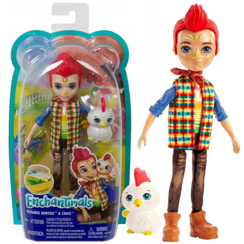 9878 ENCHANTIMALS LALKA REDWARD ROOSTER + CLUCK