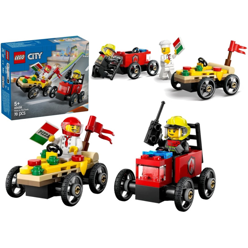 60458 Klocki Lego City Zestaw: pizza kontra wóz strażacki 70 elementów