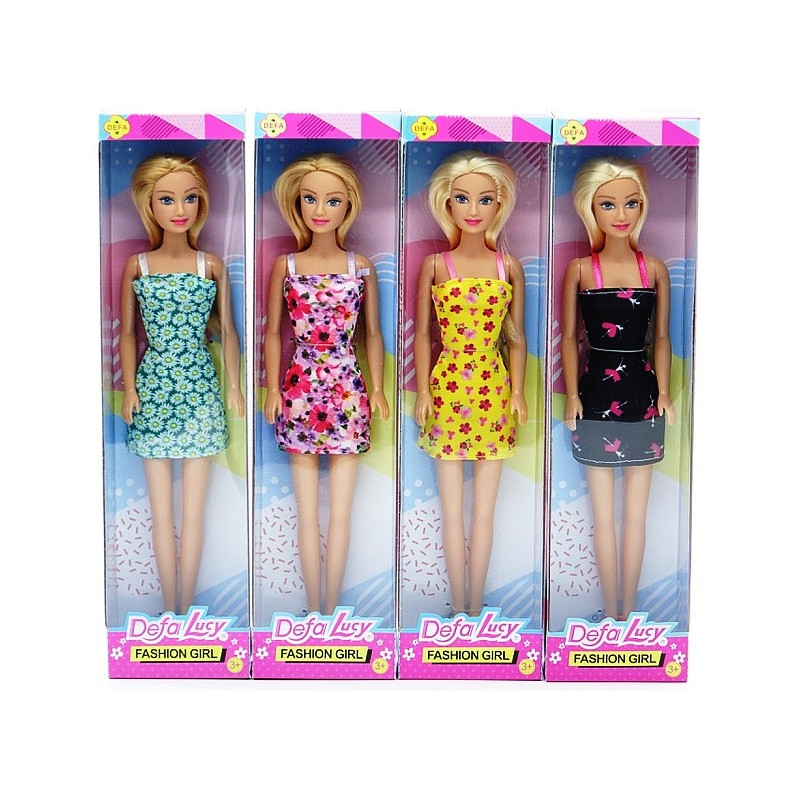 1674 Lalka w kolorowej letniej sukience Defa Lucy 29 cm