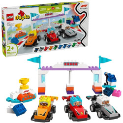 10445 Klocki Lego duplo Bolidy i kierowcy F1 70 elementów