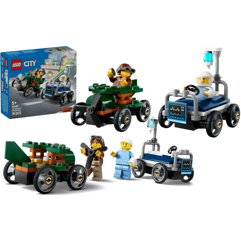 60459  Klocki Lego City Zestaw: samolot kontra łóżko szpitalne 70 elementów