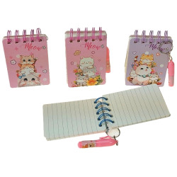 5281 Notes pamiętnik Słodkie Kotki z brelokiem długopisem w linie