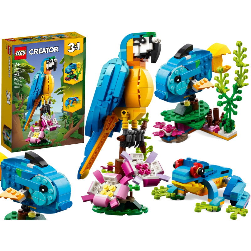 31136 KLOCKI LEGO CREATOR 3w1 EGZOTYCZNA PAPUGA 