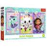 8767 Trefl Puzzle 3x50 elementów Gabby i kotki Gabi 