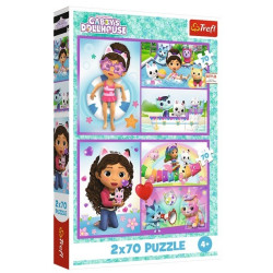 4387 Trefl Puzzle 2x70 elementów Baw się z Gabby 