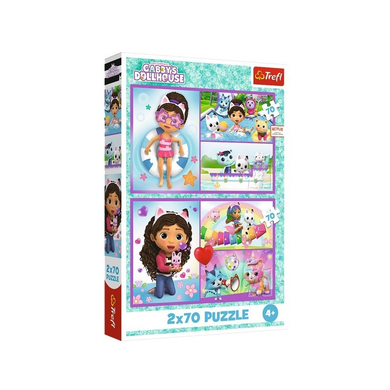 4387 Trefl Puzzle 2x70 elementów Baw się z Gabby 