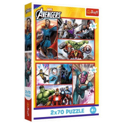 4394 Trefl Puzzle 2x70 elementów Avengers Zostań bohaterem